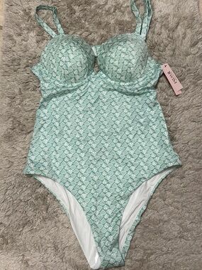 Victoria’s Secret Mint Green Shell-Print One-Piece Swimsuit